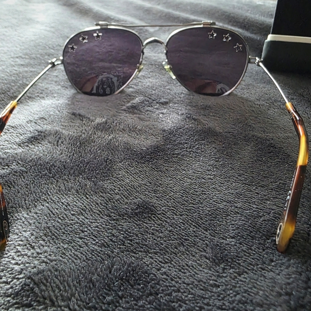 Givenchy Silver Aviator Sunglasses with Star Accents - Picture 10 of 15